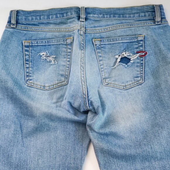 Diesel Industries Jeans Capri distressed ripped hard washed blue women's size 28 - Picture 4 of 16
